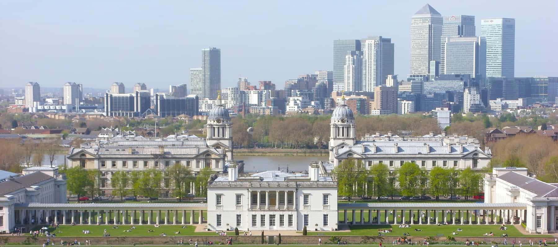A view of Greenwich, London in England. Image source: Pixabay user David Mark.