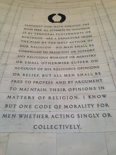 Image result for Jefferson Memorial Religious freedom