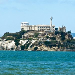 A view of Alcatraz from Fisherman's Wharf. Image Source: Wikimedia user Meburian, September 1st 2012.