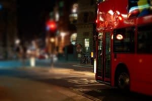 London bus at night