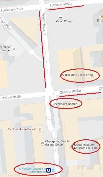 Checkpoint Charlie Area Map