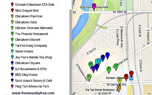 Chicago Chinatown food tour map