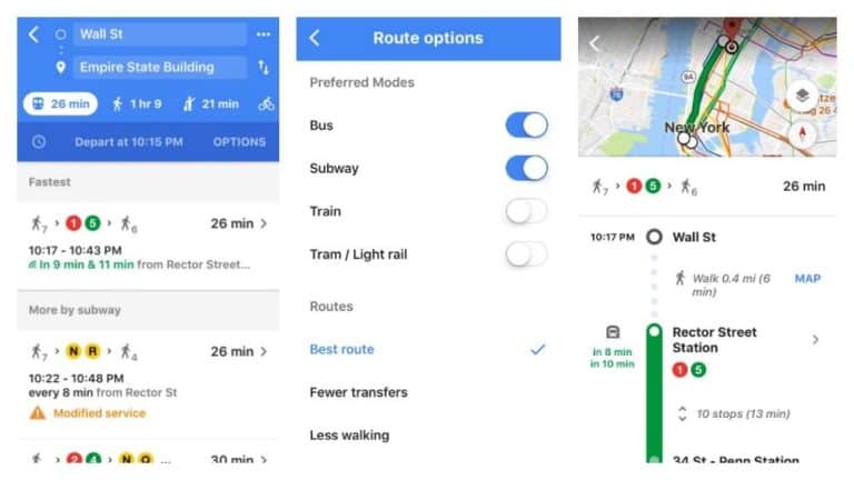 Google Maps Subway App