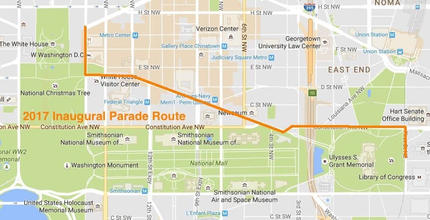 2017 Inaugural Parade Route