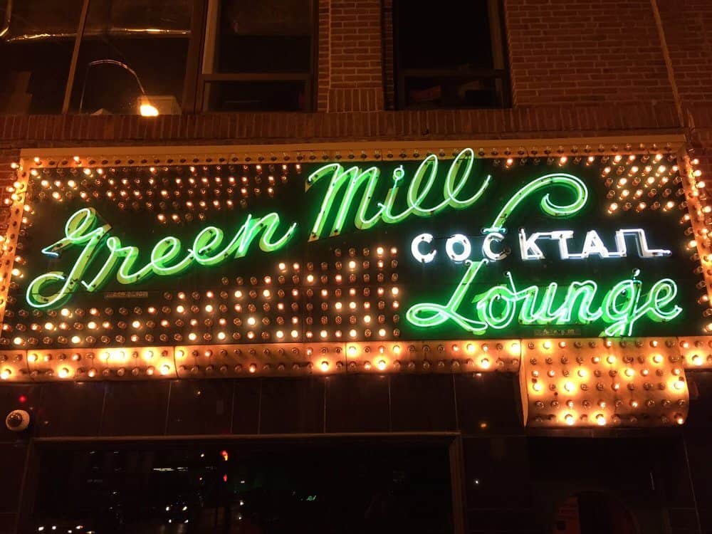 The Green Mill marquee in Chicago.