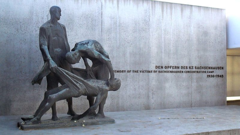 Sachsenhausen Memorial statue.