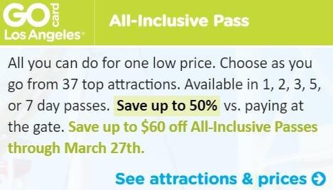 All inclusive tourist attraction Pass Los Angeles