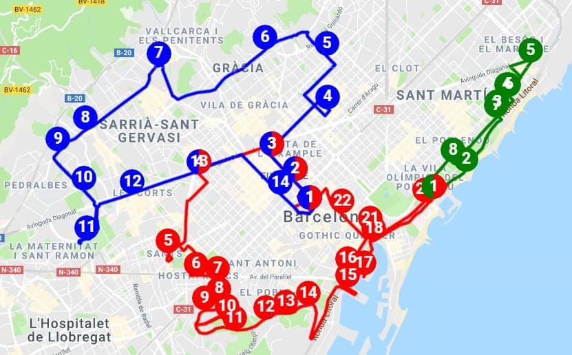 city sightseeing barcelona hop on hop off bus tour map