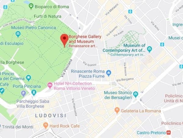 Borghese Gallery Location in Rome