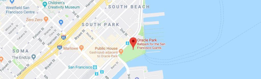 Oracle Park Map Location for Tours