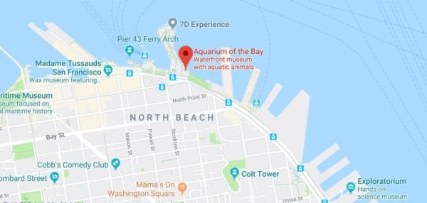Aquarium of the Bay San Francisco Map