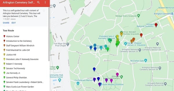 Arlington Cemetery Map