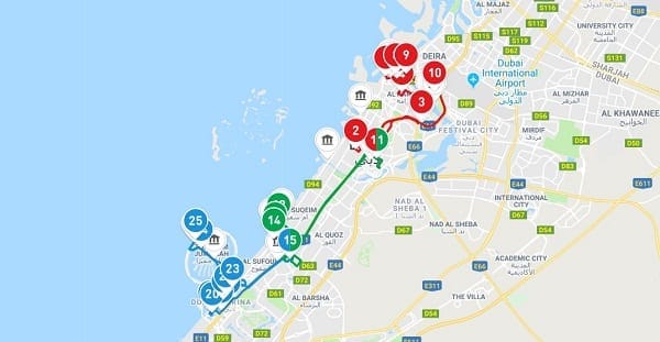 Big Bus Dubai Route Map