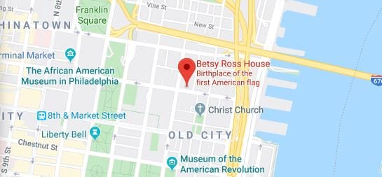 Betsy Ross House in Philadelphia Map Location