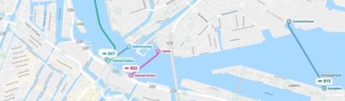 Amsterdam Ferry Map