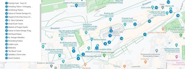 Prage Castle Map and Self-Guided Tour