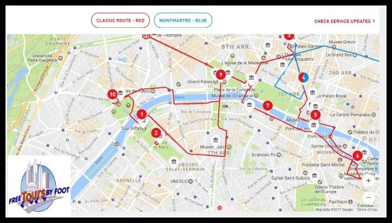 Big Bus Tours Paris Map
