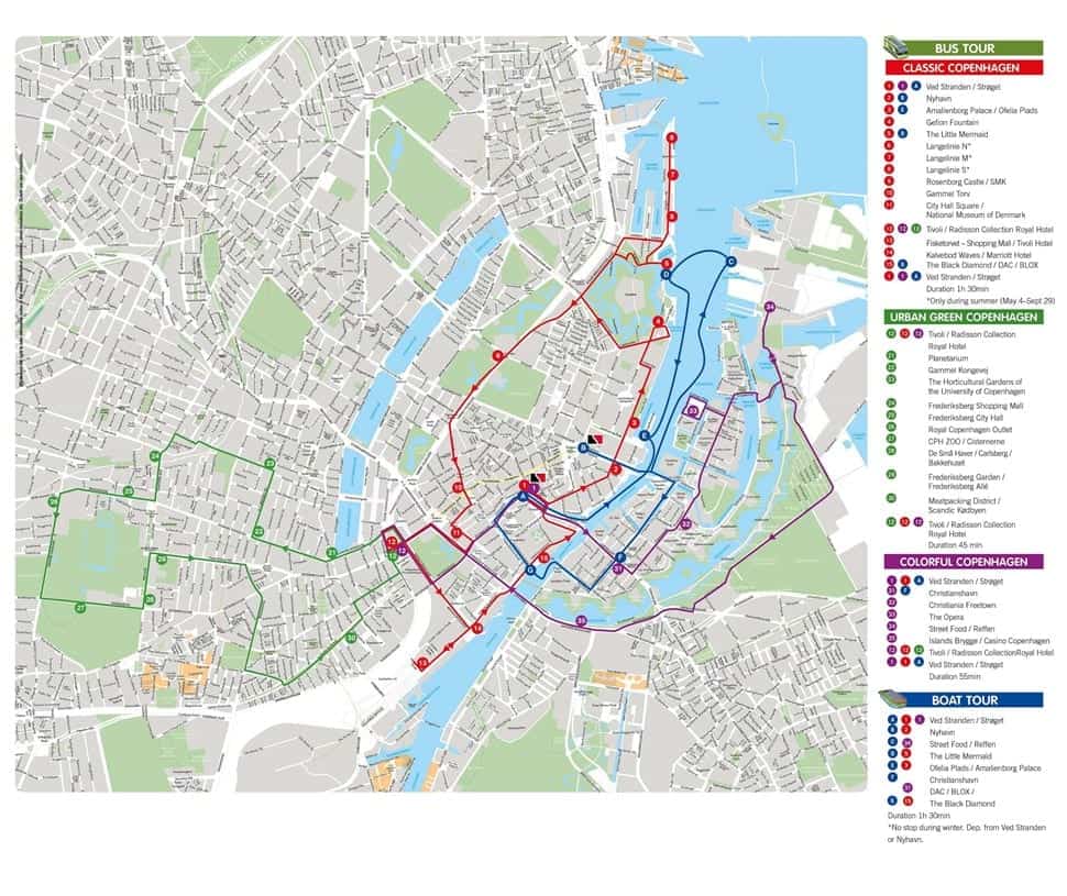 Copenhagen Stromma Bus Map