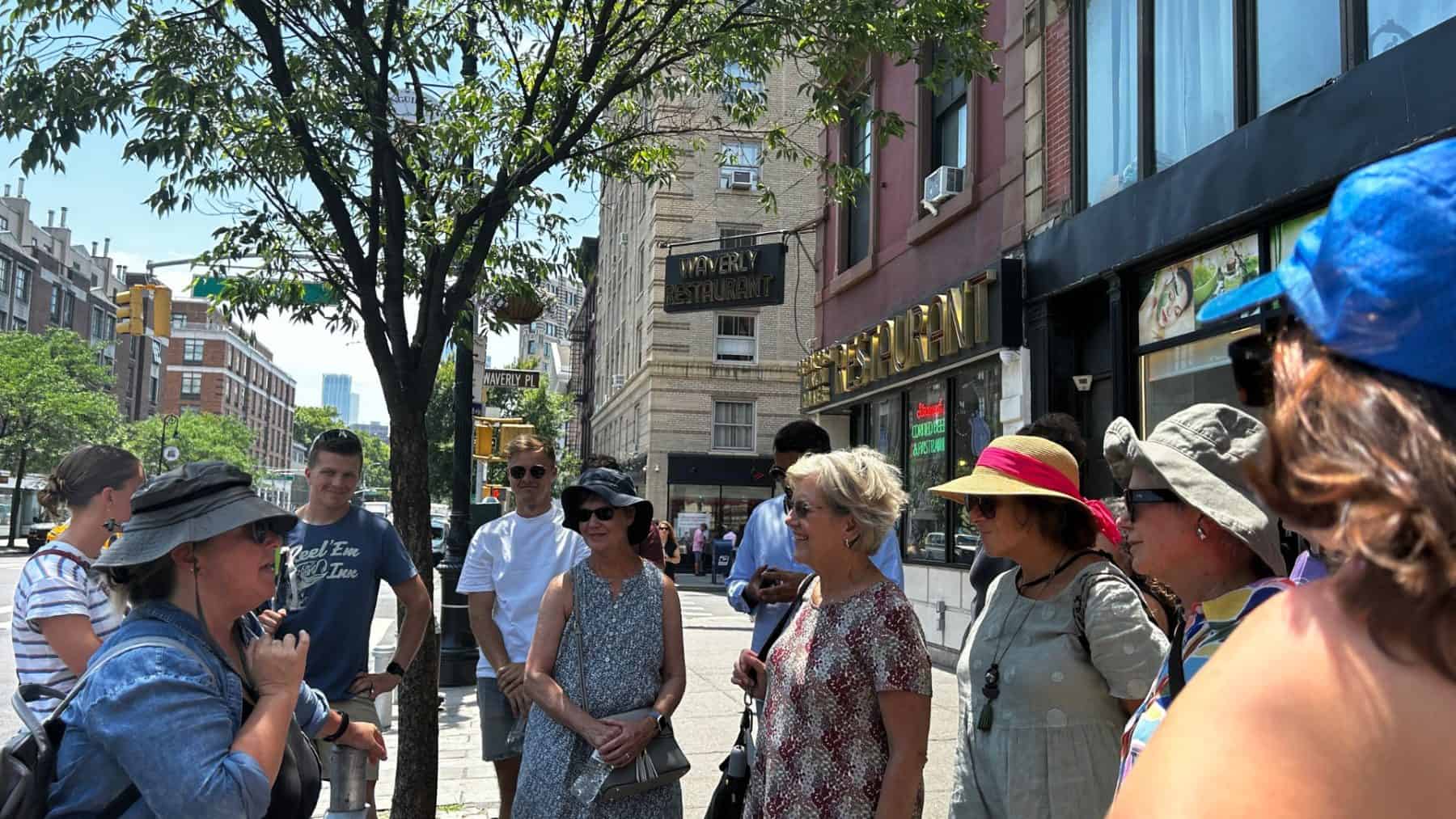 Stop for lunch in Greenwich Village where you guide can recommend a number of local stops.