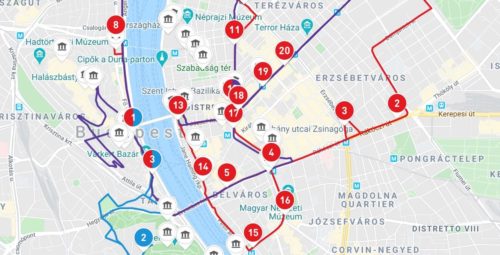 Budapest Big Bus Tour Map