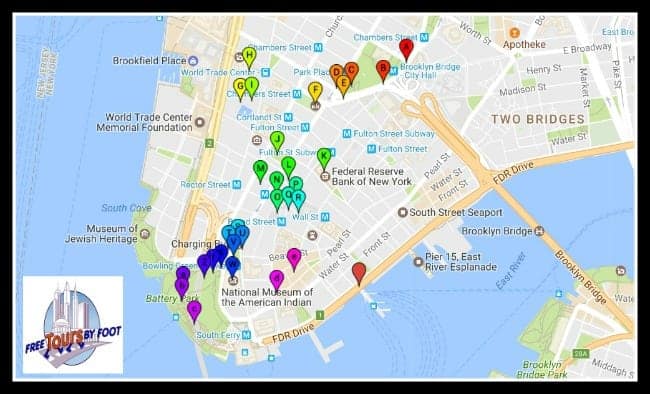 Lower Manhattan Attraction Map