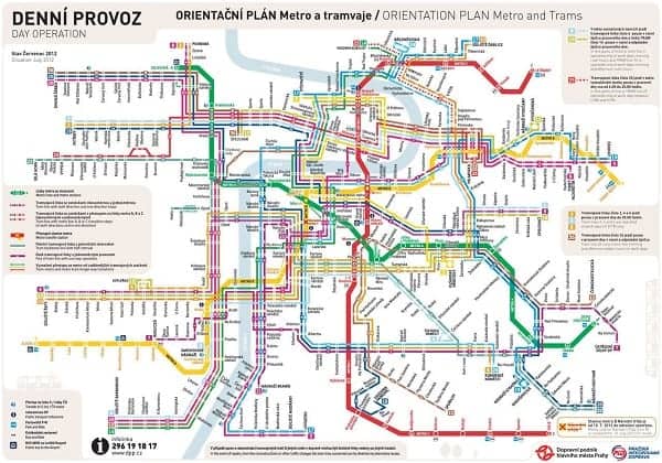 Prague Tram Routes Map
