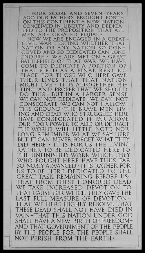 Gettysburg Address Lincoln Memorial Wall