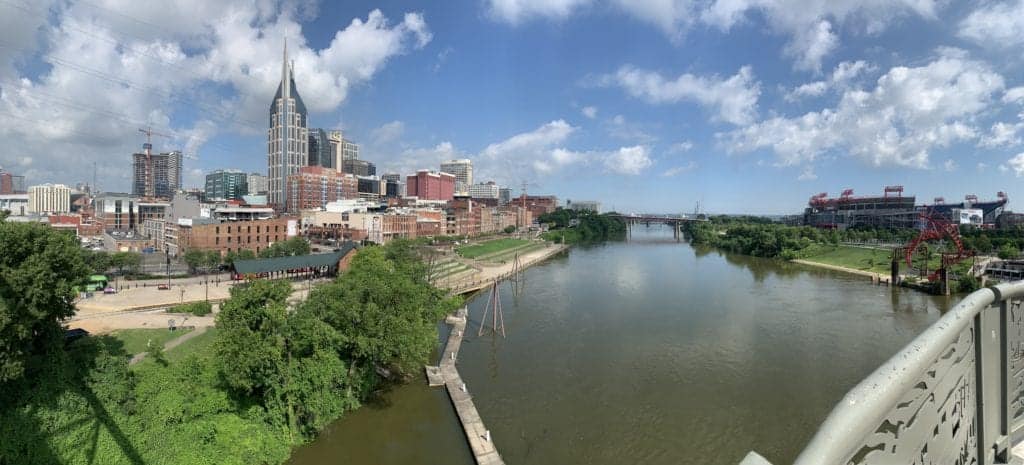 View from Pedestrian Bridge Nashville