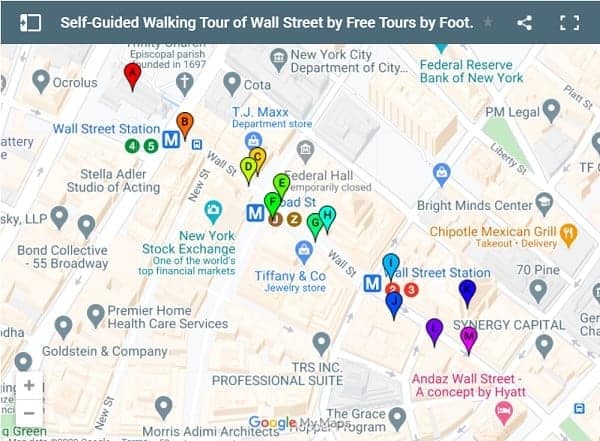 Wall Street Tour Map