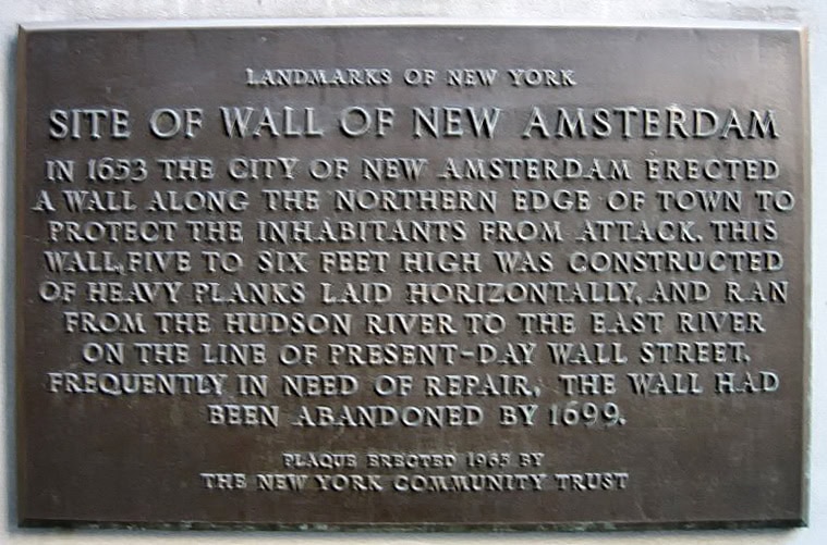 1 Wall Street Plaque