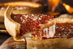 Chicago Style Deep Dish Cheese Pizza Fotolia