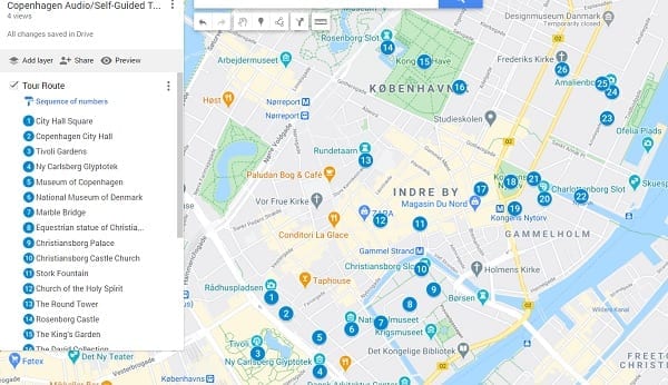 Copenhagen Walking Map