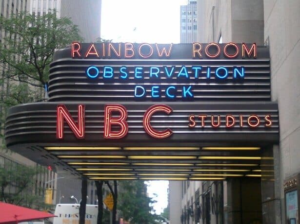 The marquee at NBC Studios
