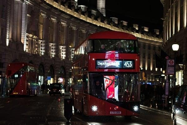 Red double-decker bus london