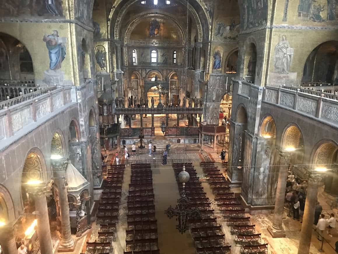 Inside of St. Mark's Cathedral in Venice.