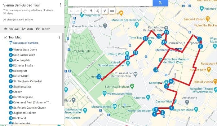Vienna Walking Tour Map