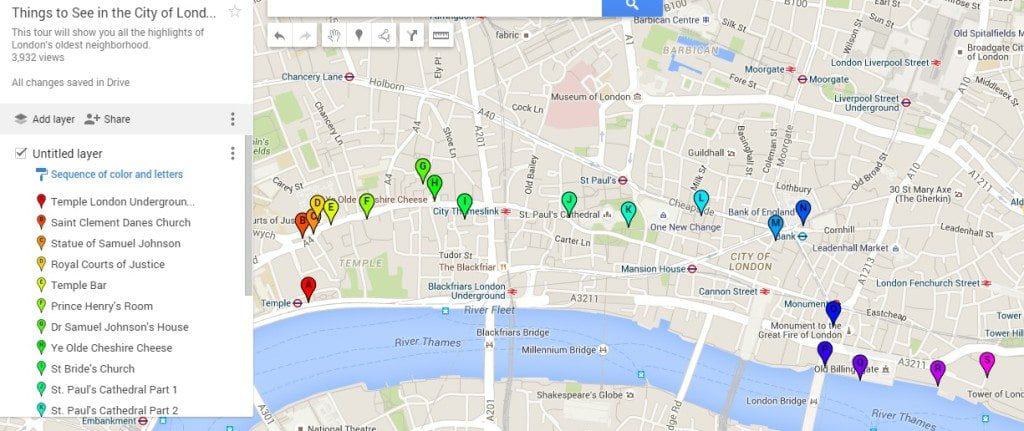 City of London Sights Map
