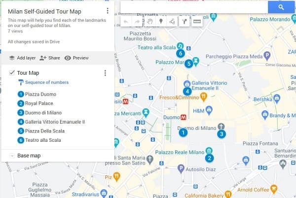 Milan Walking Tour Map