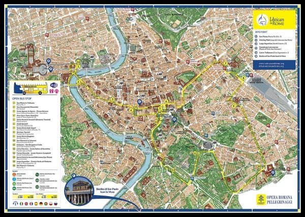 Roma Cristiana Bus Map