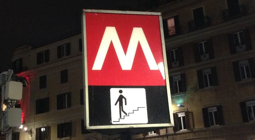 Rome Metro Subway Sign