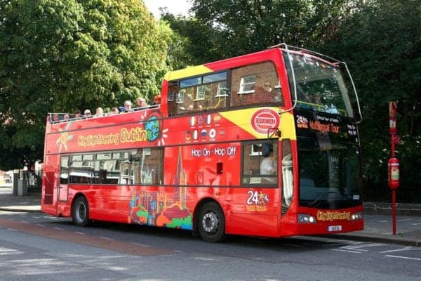 A double-decker bus from City Sightseeing Dublin. Image Source: City Sightseeing Dublin.
