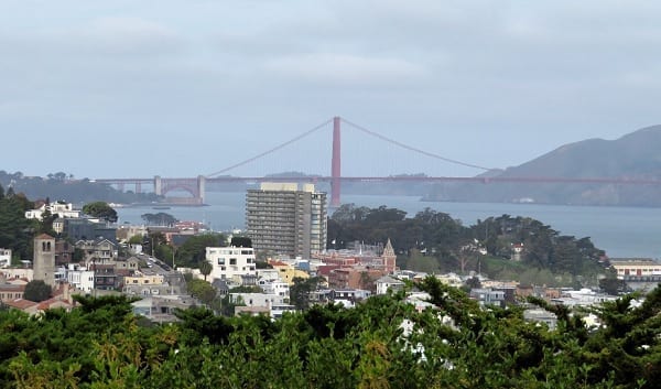 View of Golden Gate Bridge from Coit Tower