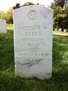 Megar Evers at Arlington Cemetery
