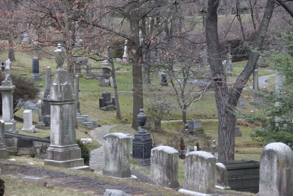 View of Oak Hill Cemetery Graves