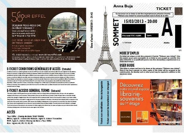 E-Ticket Eiffel Tower - Paris