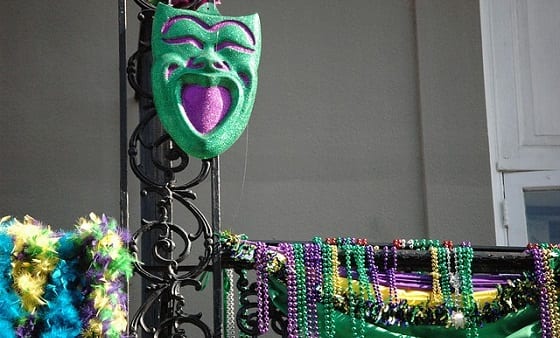 New Orleans Mardi Gras decorations and beads. Source: Pixabay user DOHypno.