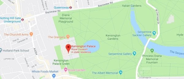 Kensington Palace Google Map Location
