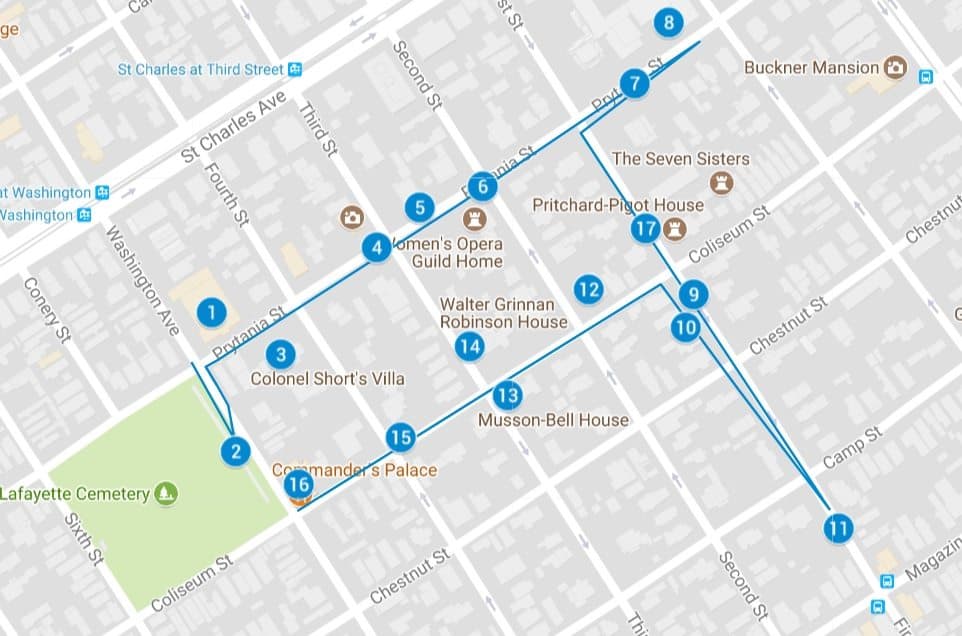Self-guided Garden District Tour Map