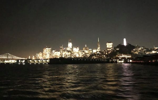 View of San Francisco at night from Alcatraz