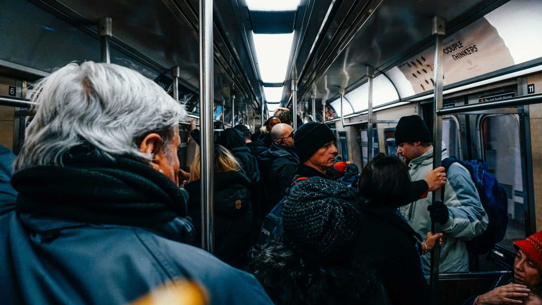 busy subway car